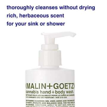 MALIN+GOETZ Cannabis Body Wash - Vegan, Hydrating Cleanser