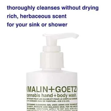 MALIN+GOETZ Cannabis Body Wash - Vegan, Hydrating Cleanser