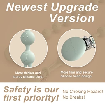 Cuddle Campus Silicone Pacifier Clip with One Piece Design