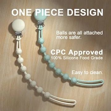 Cuddle Campus Silicone Pacifier Clip with One Piece Design