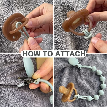 Cuddle Campus Silicone Pacifier Clip with One Piece Design