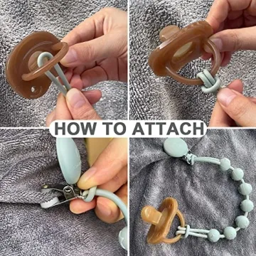 Cuddle Campus Silicone Pacifier Clip with One Piece Design