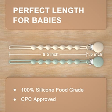 Cuddle Campus Silicone Pacifier Clip with One Piece Design