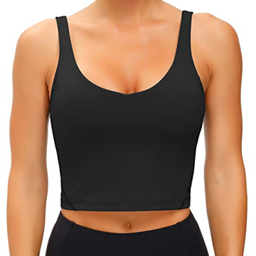 Wjustforu Women's Tank Top Padded Sports Bra Running Workout Yoga Crop Top for Stylish Comfort
