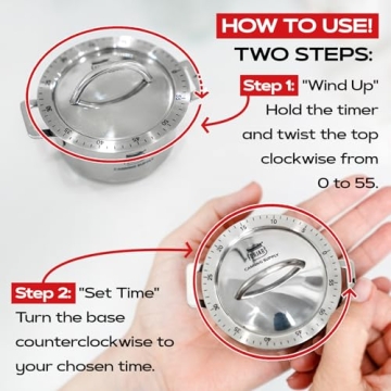 FORJARS Mechanical Kitchen Timer | Retro Wind-Up Cooking Aid