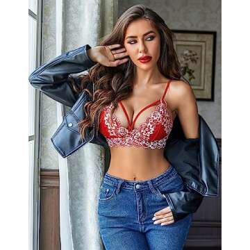 Avidlove Sexy Lace Bra and Panty Set for Women