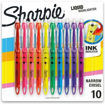 Sharpie Liquid Highlighter Pack - 10 Assorted Colors