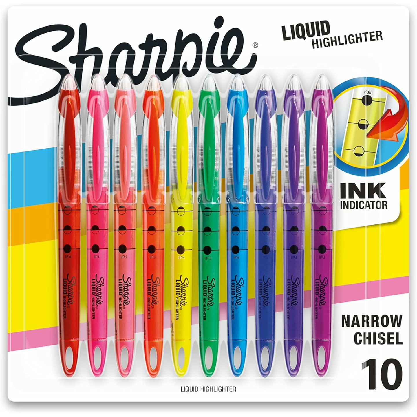 Sharpie Liquid Highlighter Pack - 10 Assorted Colors