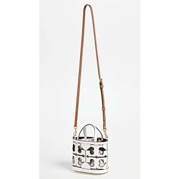 Tory Burch Women's Cutout Logo Mini Tote, New Cream, White, One Size