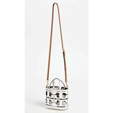 Tory Burch Women's Cutout Logo Mini Tote, New Cream, White, One Size