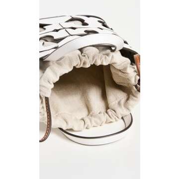Tory Burch Women's Cutout Logo Mini Tote, New Cream, White, One Size