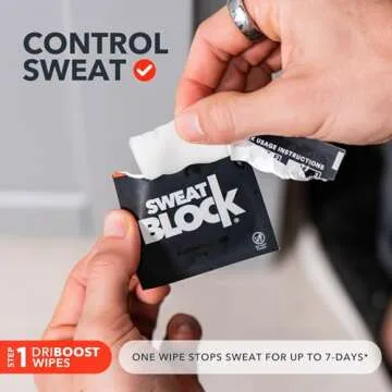 SweatBlock Antiperspirant Deodorant System for Men & Women. Prescription Strength Regimen | Hyperhidrosis Aid for Excessive Sweating & Underarm Odor. Up to 7 Days Sweat Control (10 Wipes + 24hr Deo)