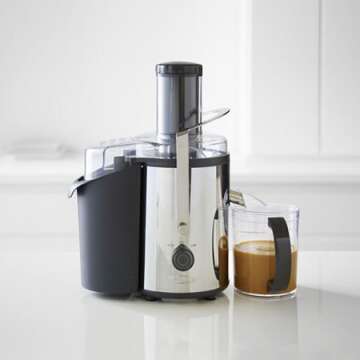 BELLA High Power Juice Extractor, 2 Speed Motor, Juicer, Large 3" Feed for Larger Fruits and Veggies, Dishwasher Safe Filter & Pulp Container for Easy Cleaning, Stainless Steel