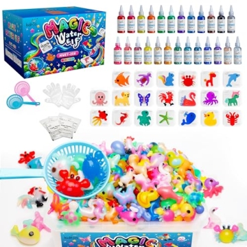 Kiditos Magic Water Elf Toy Kit - 25 Colorful Gels & 20 Molds for Creative Kids!