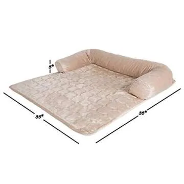Couch Cover for Dogs with Memory Foam Bolster - Beige
