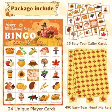 Thanksgiving Bingo Set for Kids | Fun Holiday Game | Family Activities