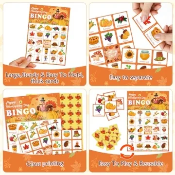 Thanksgiving Bingo Set for Kids | Fun Holiday Game | Family Activities
