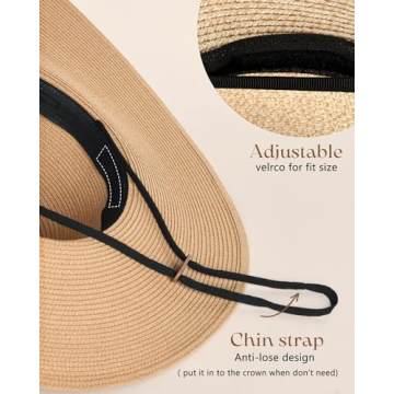 FURTALK Women's Wide Brim UPF 80 Sun Straw Hat