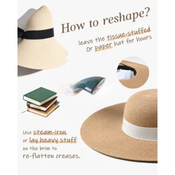 FURTALK Women's Wide Brim UPF 80 Sun Straw Hat