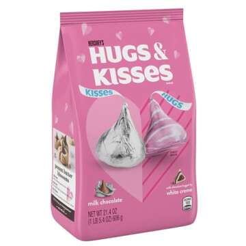 HERSHEY'S HUGS & KISSES Assorted Flavored, Valentine's Day Candy Bag