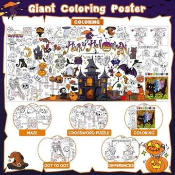 Giant Halloween Coloring Poster - 72 x 35.5 Inch