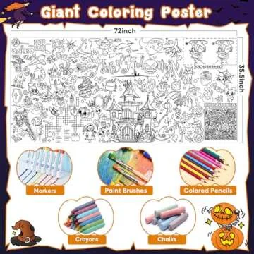 Giant Halloween Coloring Poster - 72 x 35.5 Inch