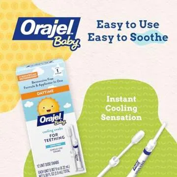 Orajel Cooling Swabs for Infant Teething Relief, 12-Pack