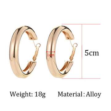 Dergo Punk Rock Minimalist Gold Circle Hoop Earrings
