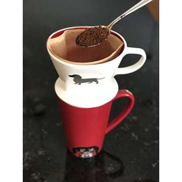 Dachshund Pour Over Coffee Set - Gift for Dog Lovers