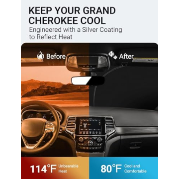 Proadsy Windshield Sun Shade for Jeep Grand Cherokee 2014-2026