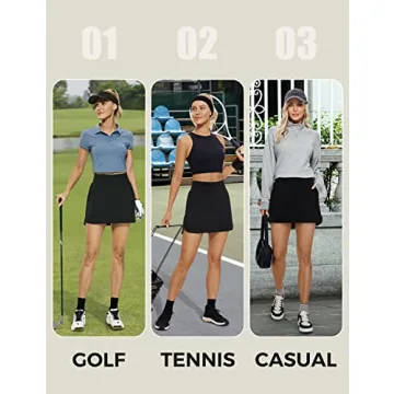 High Waist Athletic Skirt with 4 Pockets for Women