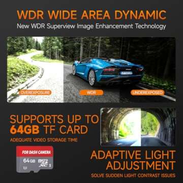 1080P Dash Cam with WiFi, Night Vision & Loop Recording