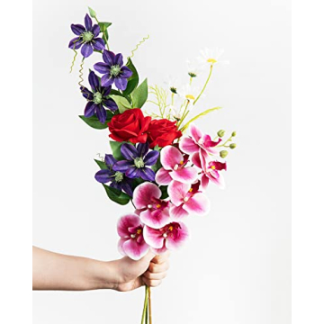 DuHouse 10pcs Fake Roses for Wedding and Home Decor