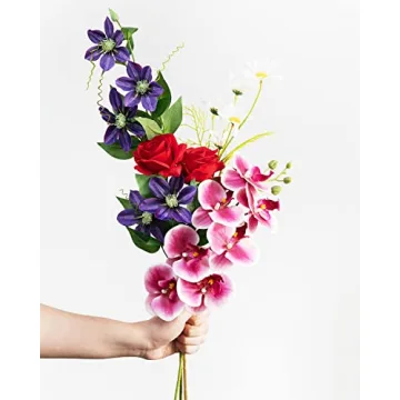 DuHouse 10pcs Fake Roses for Wedding and Home Decor