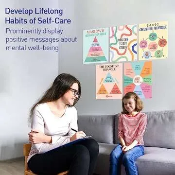 S&O Mental Health Posters for Office & School - Mental Health Office Decor - Mental Health Wall Art Therapy Counseling Office Decor - Therapy Posters Mental Health Decor - Psychology Decor - 10PC