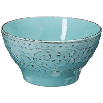 Elama Malibu Waves 16 Piece Dinnerware Set in Turquoise