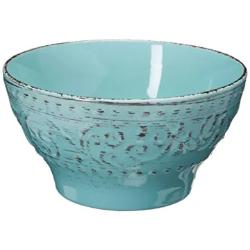 Elama Malibu Waves 16 Piece Dinnerware Set in Turquoise
