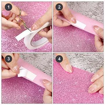 Tatuo Carpet Runner Runway Rug 55 GSM Thickness with Carpet Tape for Prom Wedding Party Outdoor Indoor Hallway Rug(2.46 x 30 Feet,Glitter Pink)