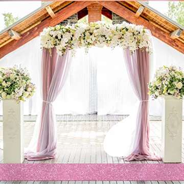 Tatuo Carpet Runner Runway Rug 55 GSM Thickness with Carpet Tape for Prom Wedding Party Outdoor Indoor Hallway Rug(2.46 x 30 Feet,Glitter Pink)