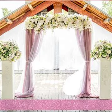 Tatuo Carpet Runner Runway Rug 55 GSM Thickness with Carpet Tape for Prom Wedding Party Outdoor Indoor Hallway Rug(2.46 x 30 Feet,Glitter Pink)