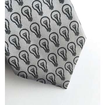 Men's Lightbulb Necktie for Electricians & Techies
