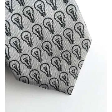 Men's Lightbulb Necktie for Electricians & Techies