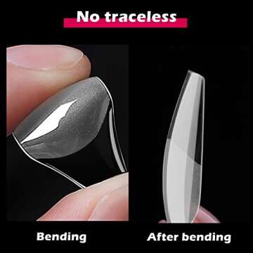 Clara Colors Soft Gel Nail Tips - 550pcs Clear Acrylic Tips