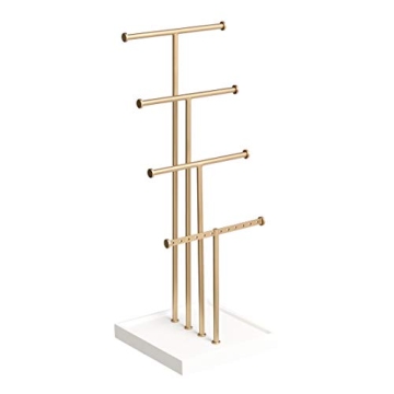 Amazon Basics Four-Tier Jewelry Stand for Organized Elegance
