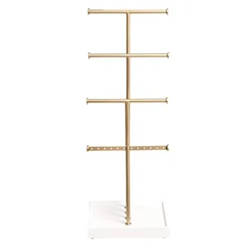 Amazon Basics Four-Tier Jewelry Stand for Organized Elegance