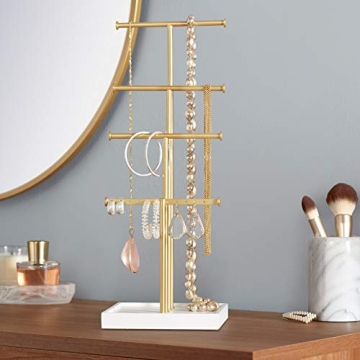 Amazon Basics Four-Tier Jewelry Stand for Organized Elegance