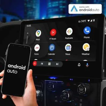 JVC KW-Z1000W Bluetooth Car Stereo Receiver with USB Port –10.1" Floating Touchscreen HD Display, AM/FM Radio - MP3 Player - Double DIN - Waze-Ready with Apple CarPlay or Android Auto (Black)