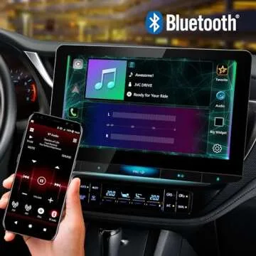 JVC KW-Z1000W Bluetooth Car Stereo Receiver with USB Port –10.1" Floating Touchscreen HD Display, AM/FM Radio - MP3 Player - Double DIN - Waze-Ready with Apple CarPlay or Android Auto (Black)