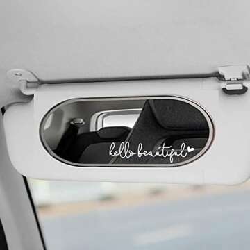 3x Hello Beautiful Affirmation Sticker Set for Car