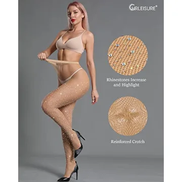Sparkle Rhinestone Fishnets Tights for Parties and Costumes